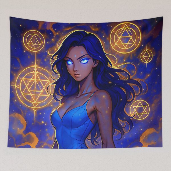 Item preview, Celestial Blue Goddess Sacred Geometry designed and sold by ©-G3'SS-IRM.