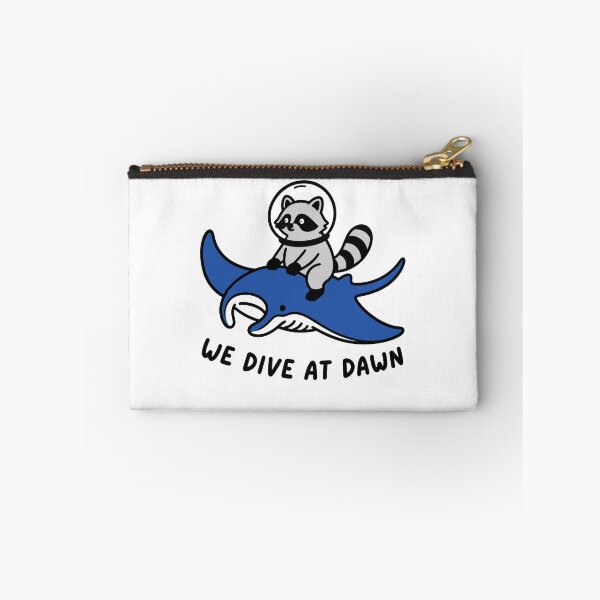 Item preview, We Dive at Dawn Funny Raccoon Riding Manta Ray - Marine Life  designed and sold by gunaone-design.