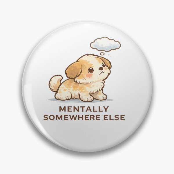 Item preview, Mentally Somewhere Else Cute Dog Minimal Kawaii T-Shirt Design designed and sold by Cute-Corne.