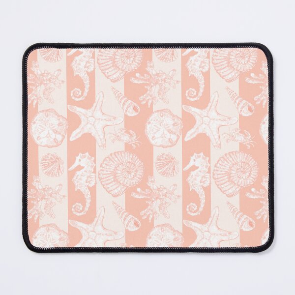 Item preview, Vintage White Washed Sea Life in Coral Cabana Stripes designed and sold by PD-Coastal.