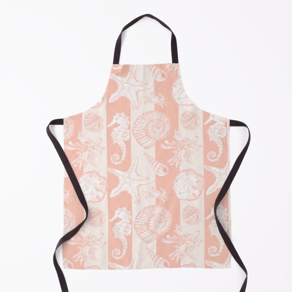Item preview, Vintage White Washed Sea Life in Coral Cabana Stripes designed and sold by PD-Coastal.