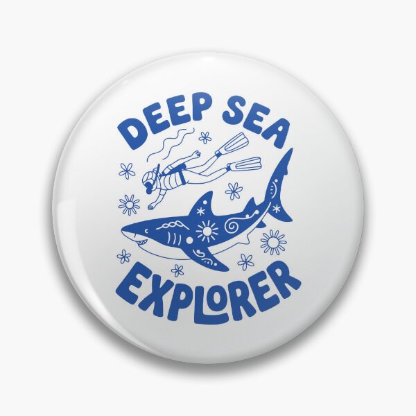 Item preview, Deep Sea Explorer Retro Shark Marine Conservation Scuba Diver designed and sold by gunaone-design.