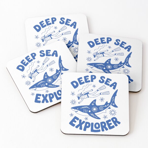 Item preview, Deep Sea Explorer Retro Shark Marine Conservation Scuba Diver designed and sold by gunaone-design.