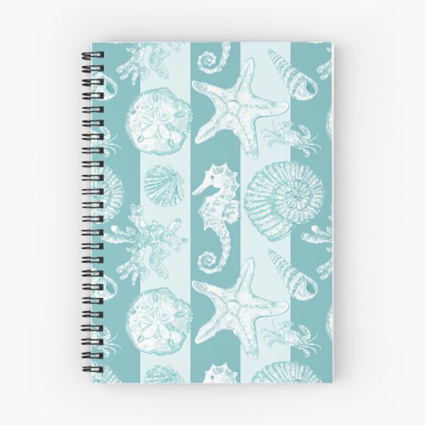 Item preview, Vintage White Washed Sea Life on Aqua Cabana Stripes designed and sold by PD-Coastal.