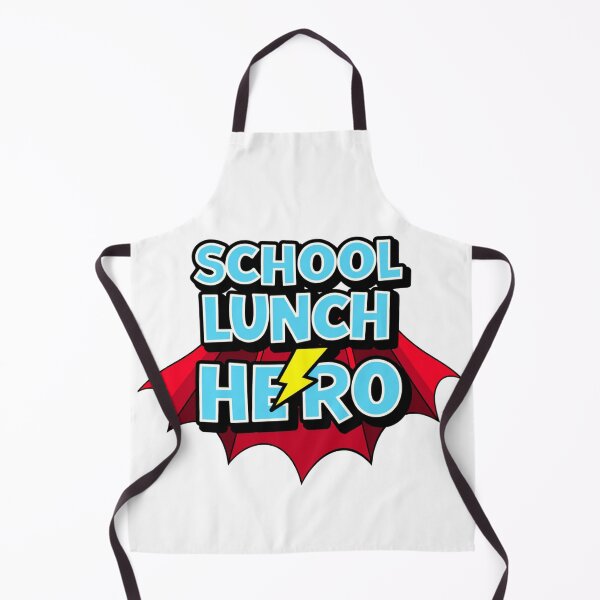 Item preview, Blue School Lunch Hero text with red cape and lightning bolt designed and sold by Prints by Mat.