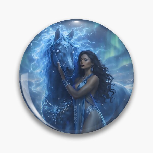Item preview, Boreal Aurora Goddess of Ice and Her Frost Steed designed and sold by ©-G3'SS-IRM.