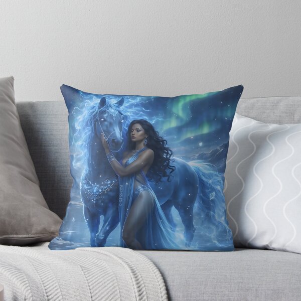 Item preview, Boreal Aurora Goddess of Ice and Her Frost Steed designed and sold by ©-G3'SS-IRM.