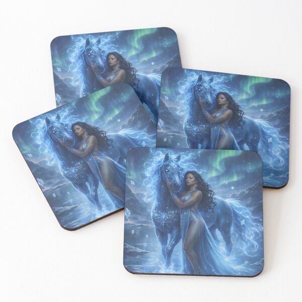 Item preview, Boreal Aurora Goddess of Ice and Her Frost Steed designed and sold by ©-G3'SS-IRM.