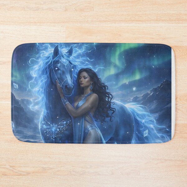 Item preview, Boreal Aurora Goddess of Ice and Her Frost Steed designed and sold by ©-G3'SS-IRM.