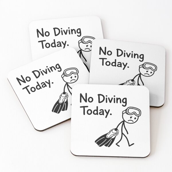 Item preview, No Diving Today Diver - Funny Sad Stick Figure Meme designed and sold by gunaone-design.