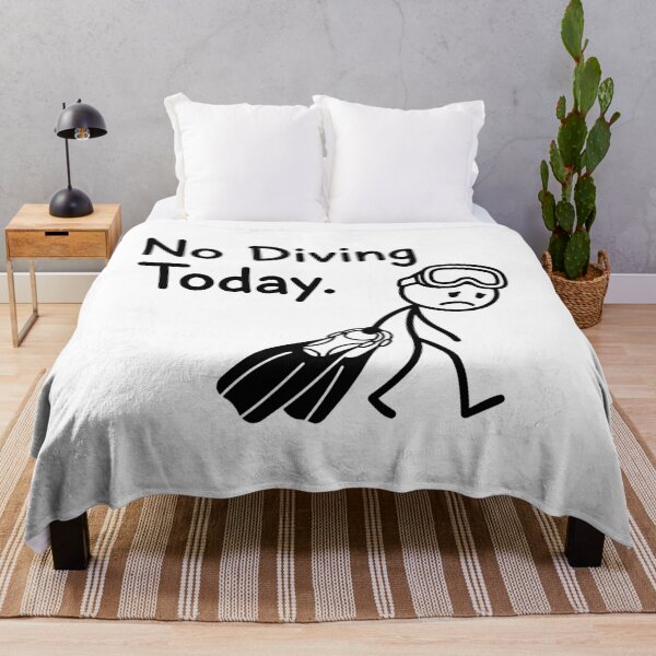 Item preview, No Diving Today Diver - Funny Sad Stick Figure Meme designed and sold by gunaone-design.