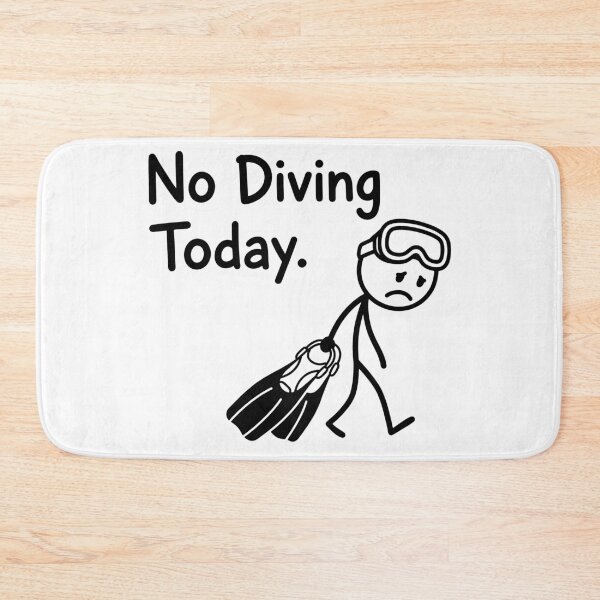 Item preview, No Diving Today Diver - Funny Sad Stick Figure Meme designed and sold by gunaone-design.