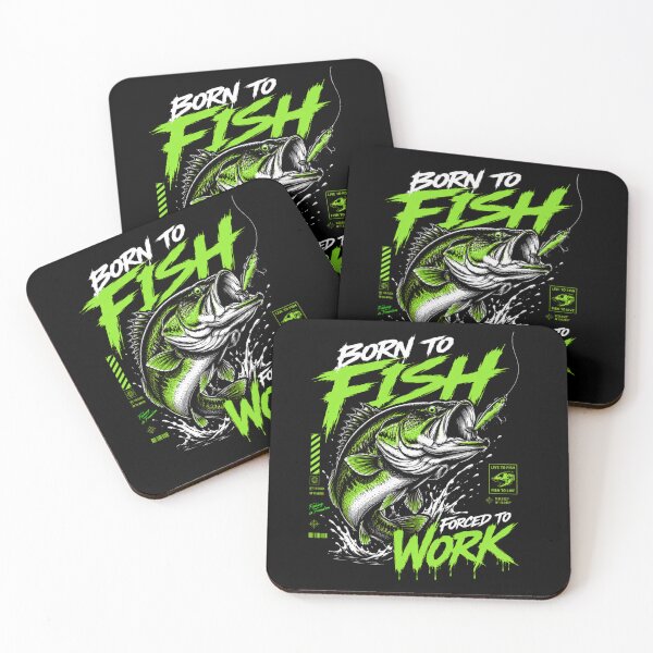 Item preview, Born To Fish Forced To Work – Urban Bass Fishing Graphic Neon Green Streetwear Design designed and sold by Ladys-Gents.