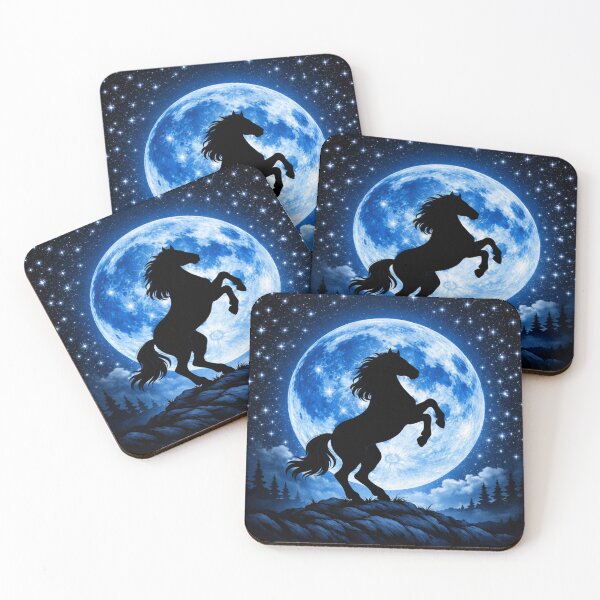Item preview, Lunar Majesty - Rearing Horse Under the Blue Moon designed and sold by PhoenixbyGEDA.