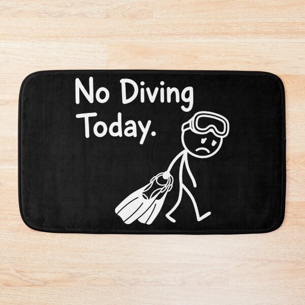 Item preview, No Diving Today Diver - Funny Sad Stickman Scuba Diving Meme designed and sold by gunaone-design.