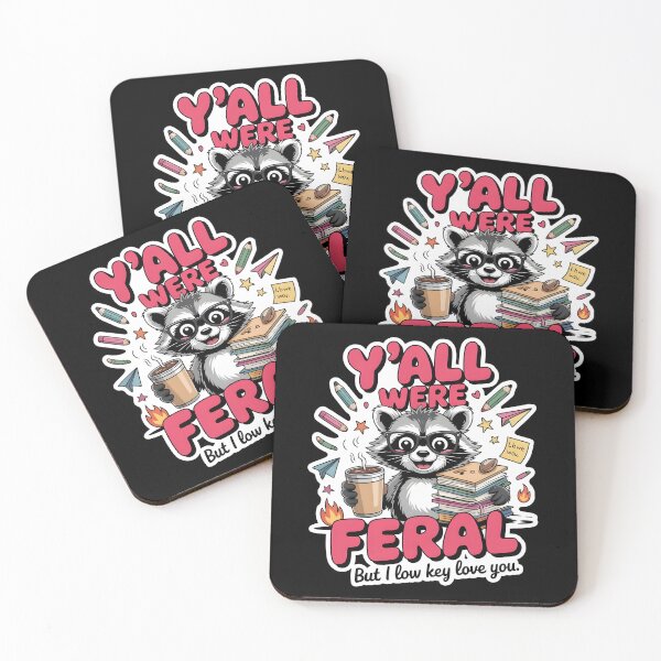 Item preview, Y’all Were Feral But I Low Key Love You Funny Retro Teacher Design designed and sold by Lina Caro.