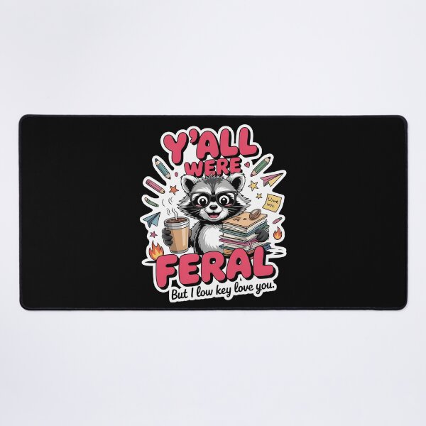 Item preview, Y’all Were Feral But I Low Key Love You Funny Retro Teacher Design designed and sold by Lina Caro.