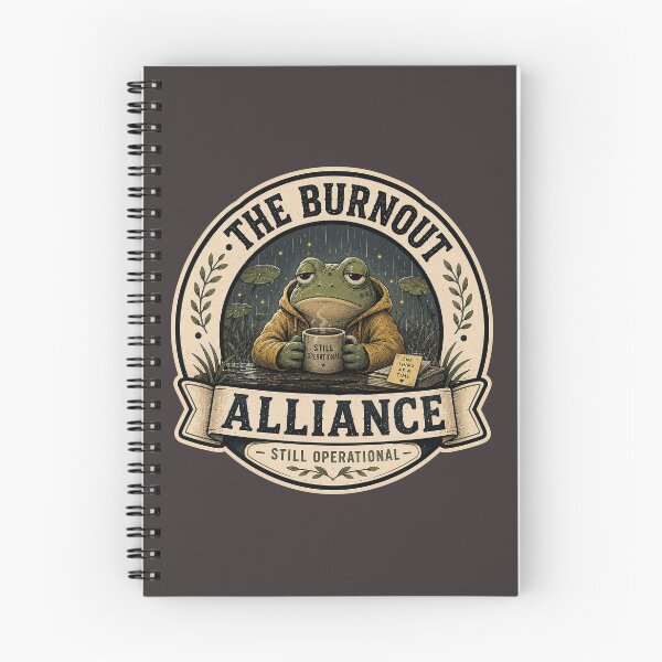 Item preview, The Burnout Alliance Frog Hoodie - Still Operational Cosy Introvert Design  designed and sold by Halejo68.