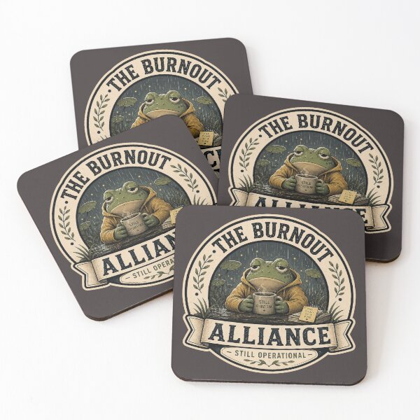 Item preview, The Burnout Alliance Frog Hoodie - Still Operational Cosy Introvert Design  designed and sold by Halejo68.