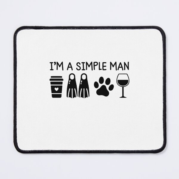 Item preview, Man Scuba Diving Coffee Dog Wine I'm A Simple Man designed and sold by gunaone-design.