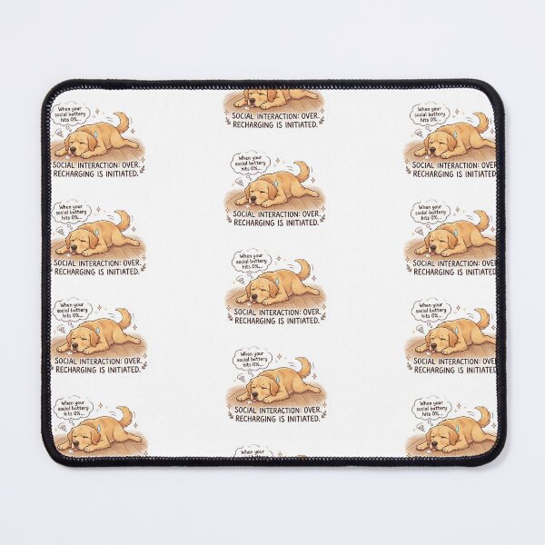 Item preview, Socially Exhausted Golden Retriever - Funny Introvert Sticker designed and sold by AidaAviles.