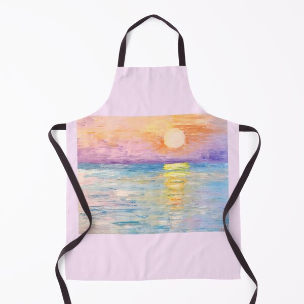 Item preview, COLORFUL SUNSET | Impressionist Oil Painting | Ocean Wall Art | Retro Coastal Decor designed and sold by BlueberrySwan.