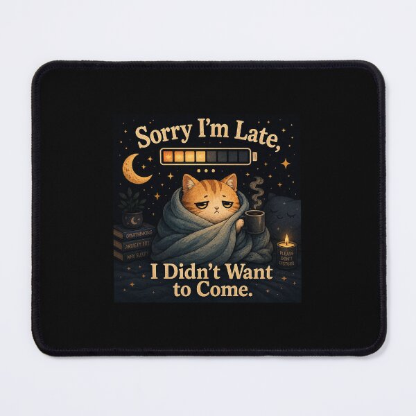 Item preview, Sorry I’m Late, I Didn’t Want to Come | Funny Introvert Cat Aesthetic designed and sold by Sleepy Ghoul.