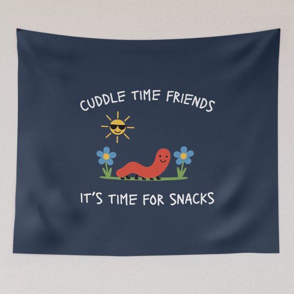 Item preview, Cuddle Time Friends Its Time For Snacks Cute Worm-Cute Caterpillar Cuddle Time Friends Snack Meme designed and sold by Krasnovaovaova.