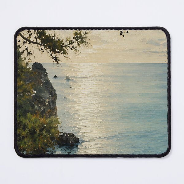 Item preview, Mediterranean Coastal View Oil Painting Style Nature Landscape designed and sold by asudesign.