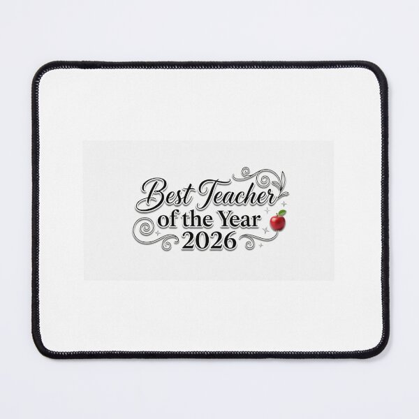 Item preview, Best Teacher of the Year 2026 - Elegant Cursive Script with Apple Design** designed and sold by Petringo.