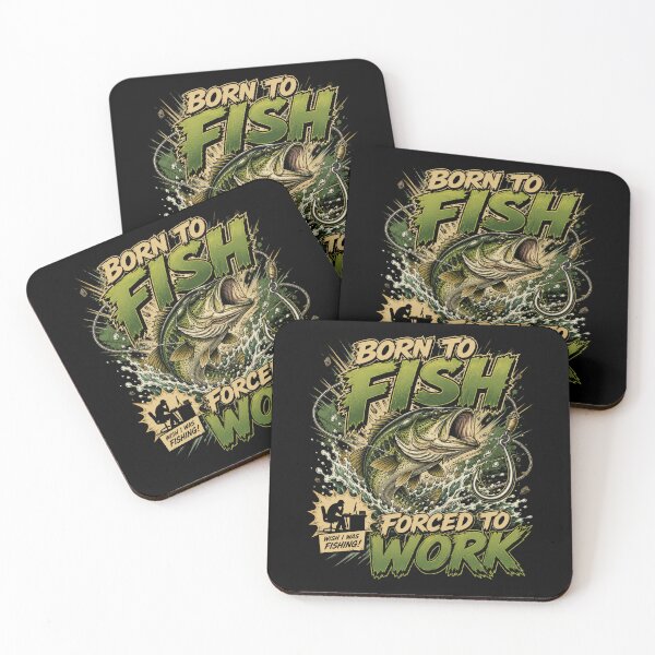 Item preview, Born To Fish Forced To Work Funny Bass Fishing Comic Design designed and sold by Ladys-Gents.