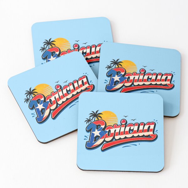 Item preview, Boricua Puerto Rico Flag Retro Sunset Typography Design designed and sold by TheStephanieRome.