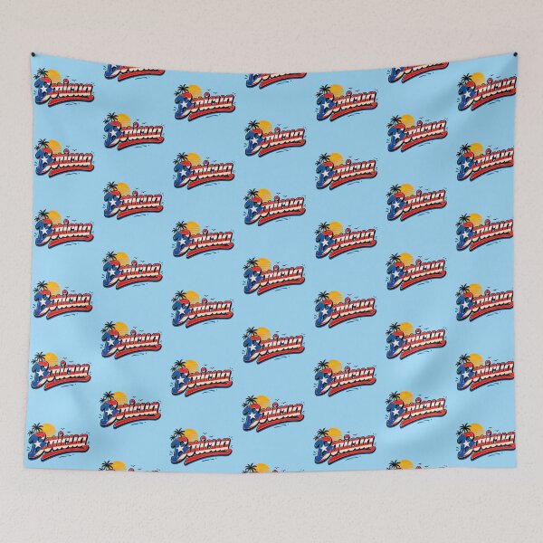 Item preview, Boricua Puerto Rico Flag Retro Sunset Typography Design designed and sold by TheStephanieRome.