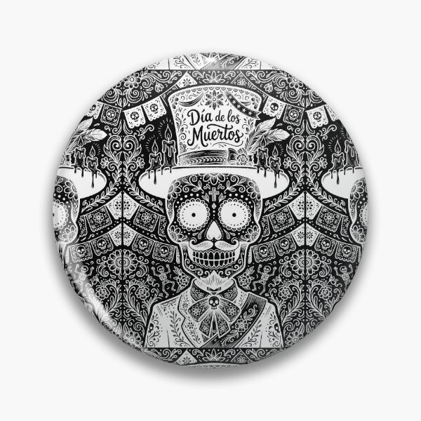 Item preview, Dia de los Muertos Elegant Sugar Skull Gentleman - White designed and sold by Skulls & Calaveras.
