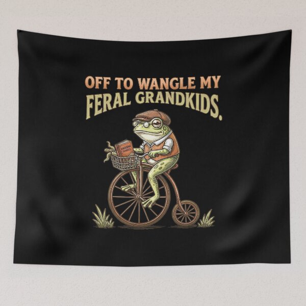 Item preview, Off to Wrangle My Feral Grandkids Funny Frog Grandparent designed and sold by gear-posters.