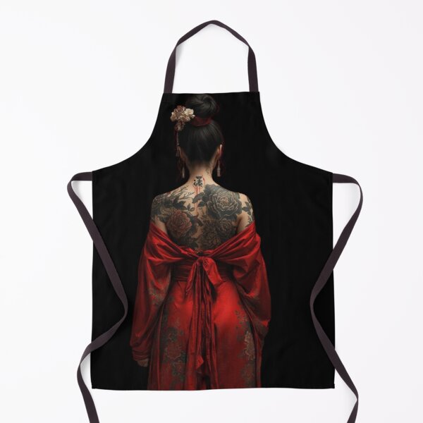 Item preview, Modern Geisha with Back Tattoo - Japanese Art designed and sold by AnyeloDesign.