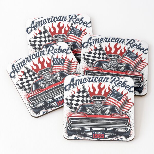 Item preview, The American Rebel Muscle Car – Vintage Hot Rod Racing Design designed and sold by allin14fun.