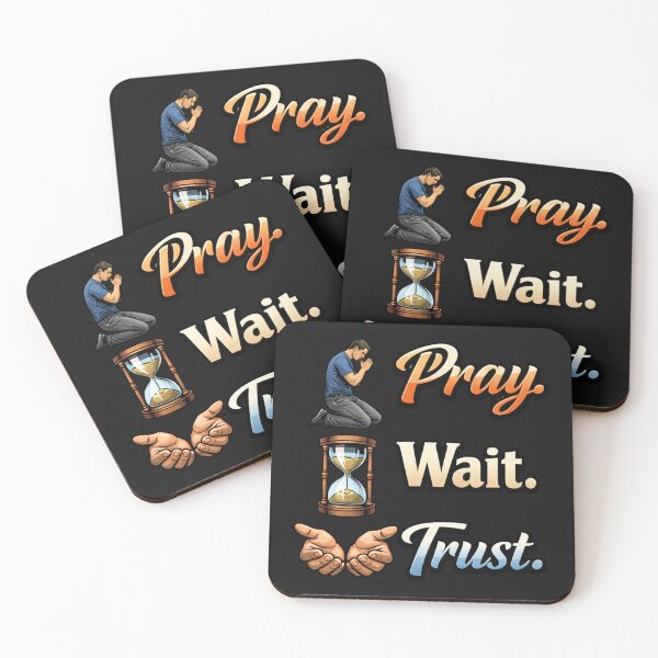 Item preview, Pray Wait Trust Christian Spiritual Faith designed and sold by Tsugraf Designs.