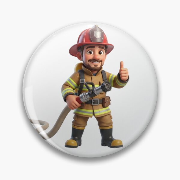 Item preview, Brave Firefighter Cartoon - Hero Profession Art designed and sold by drioArt.