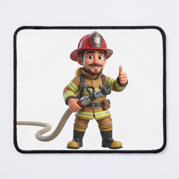Item preview, Brave Firefighter Cartoon - Hero Profession Art designed and sold by drioArt.