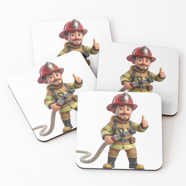 Item preview, Brave Firefighter Cartoon - Hero Profession Art designed and sold by drioArt.