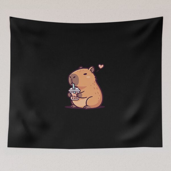 Item preview, Cute Capybara Kawaii Drinking Bubble Tea Lover Girls designed and sold by PopStars1993.
