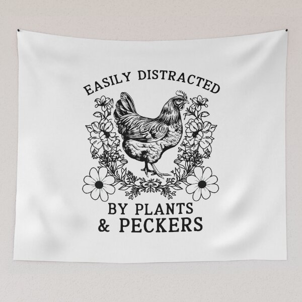 Item preview, Easily Distracted by Plants and Peckers Vintage Chicken Gardener designed and sold by Dmetalx Art Apparel.