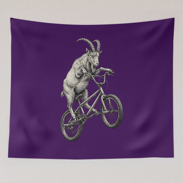 Item preview, Goat on BMX,Bike Vintage Engraving Art designed and sold by digitalbob60.