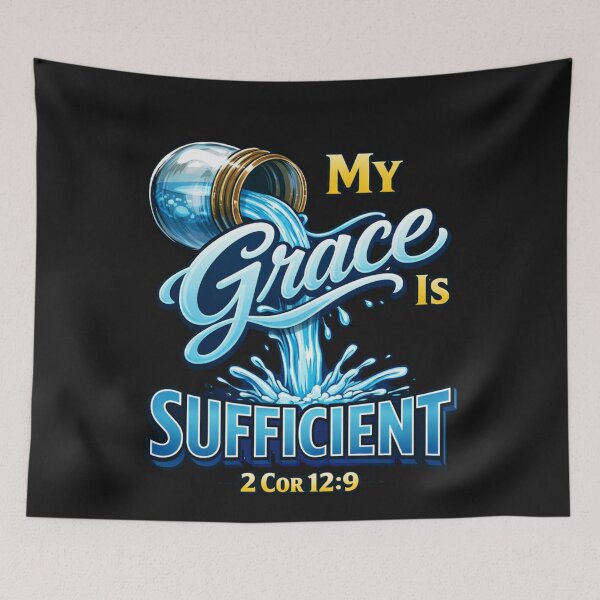 Item preview, My Grace Is Sufficient 2 Cor 12:9 Christian Verse designed and sold by Tsugraf Designs.