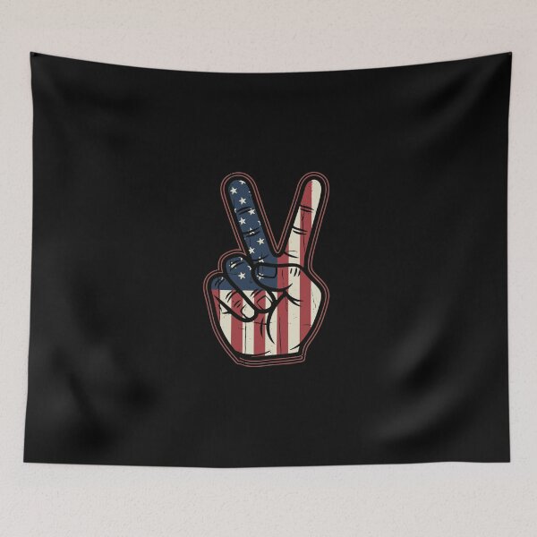 Item preview, Retro Peace Vintage 60s 70s Hippie USA Flag designed and sold by PopStars1993.