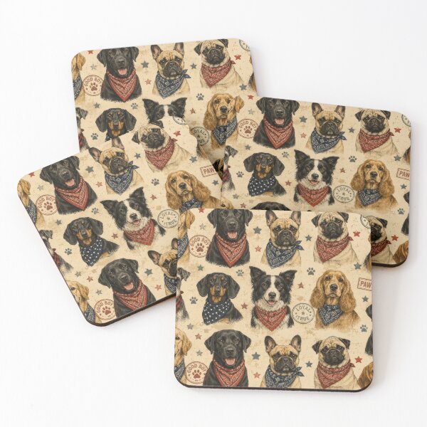 Item preview, Vintage Dogs Bandanas Retro Pattern Artwork designed and sold by ArtComixHaven.