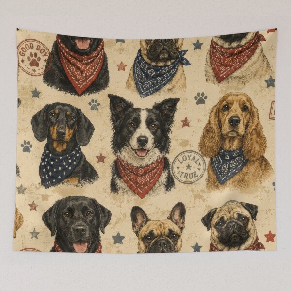 Item preview, Vintage Dogs Bandanas Retro Pattern Artwork designed and sold by ArtComixHaven.
