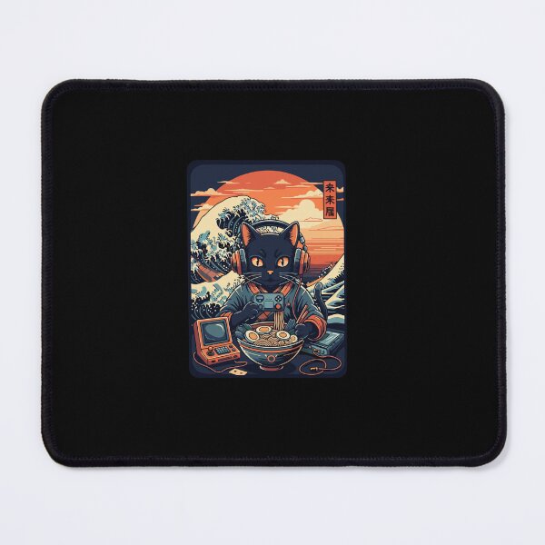 Item preview, Retro Gamer Cat Ramen Great Wave Japanese Style designed and sold by PopStars1993.