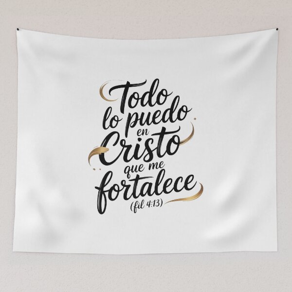 Item preview, I Can All Things In Christ - Spanish Christian T-Shirt | Philippians 4:13 Calligraphy Faith Gift designed and sold by EvolusionPro.